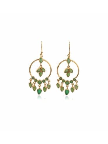 Boucles d'oreilles Anthéa Agate verte