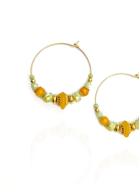 Boucles créoles mila jaune soleil 2025