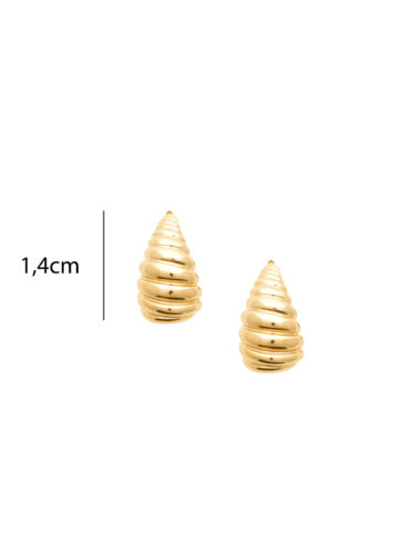 Boucles d'oreilles gouttes plaque or effet torsadé
