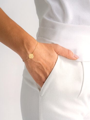 Bracelet médaille Janis blanc