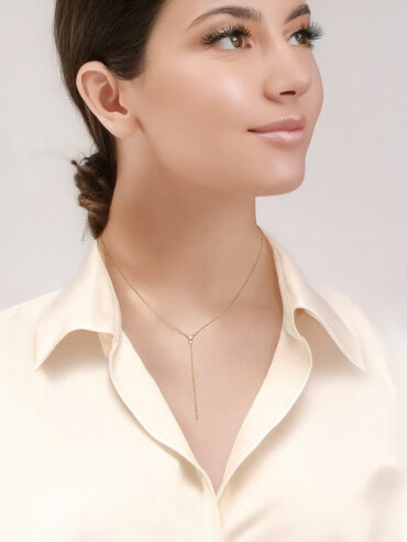 Collier cravate forme Y Emilie