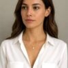 Collier cravate forme Y emilie - femme-plaque or