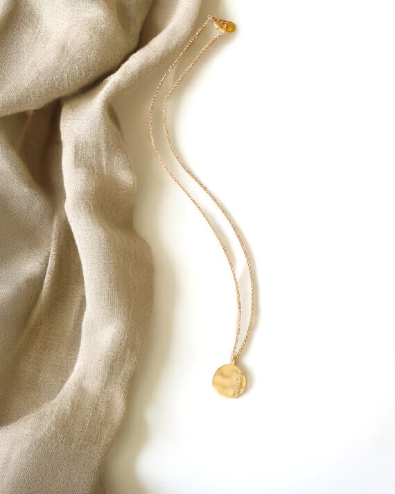 Collier médaille janis blanc