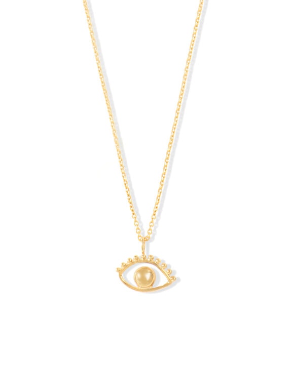 Collier oeil maulette ajna - bijou porte-bonheur femme