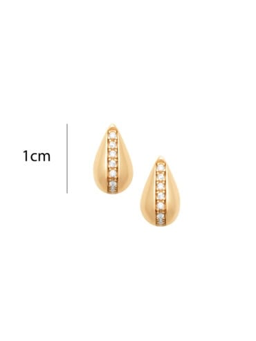 Mini puces gouttes LYSIA plaqué or et brillants 1cm femme
