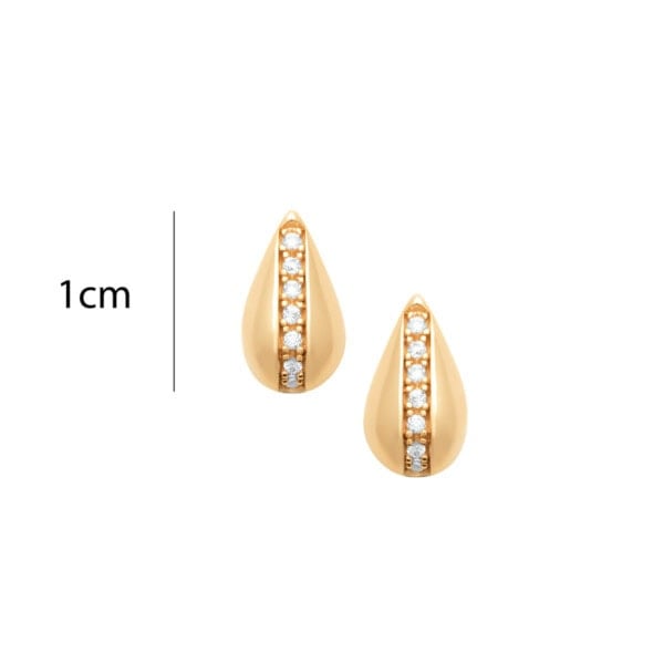 Mini puces gouttes LYSIA plaqué or et brillants 1cm femme