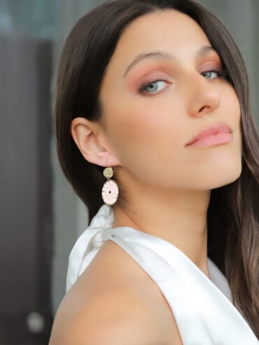 Boucles d'oreilles paradis - blanc sable
