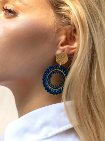 boucles d'oreilles atacama bleu marine