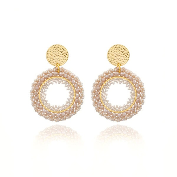 Boucles d'oreilles atacama sable blanc