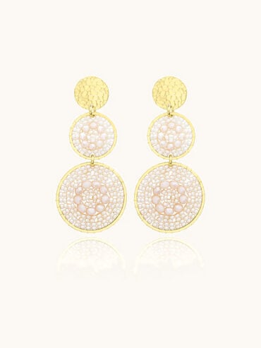 Boucles d'oreilles Santiago Blanc et doré