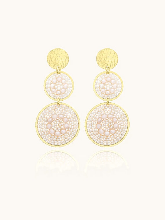 Boucles d'oreilles santiago blanc sable
