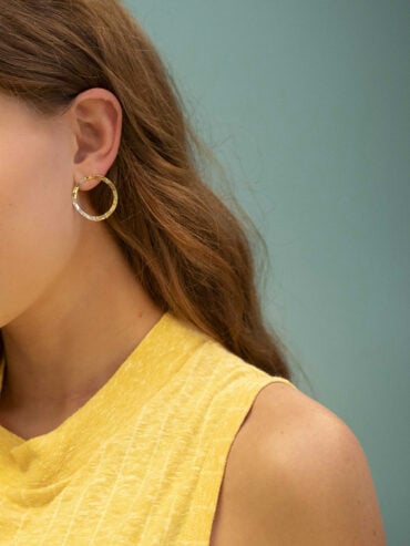 Boucles d'oreilles cercles ondulés Sam