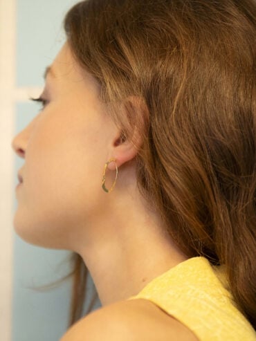 Boucles d'oreilles cercles ondulés Sam