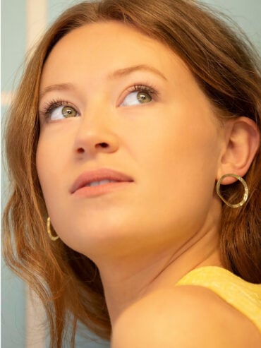 Boucles d'oreilles cercles ondulés Sam