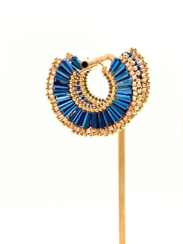 Boucles créoles moctezuma bleu