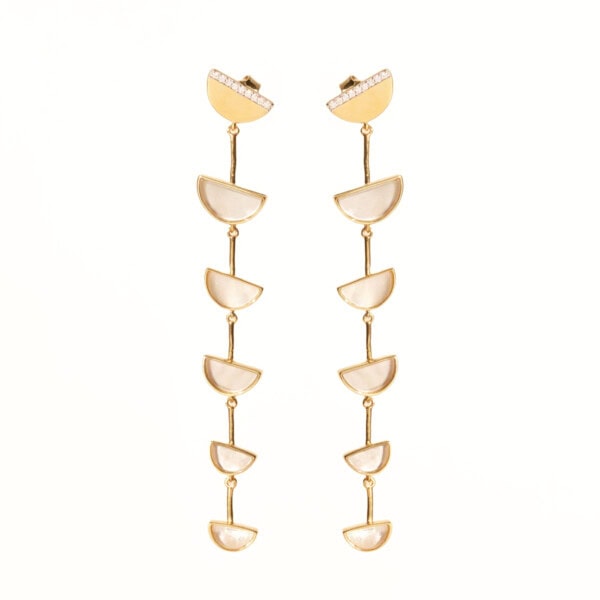 boucles longues seema nacre - bijoux pendants