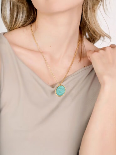 Collier paradis bleu vert crystalline