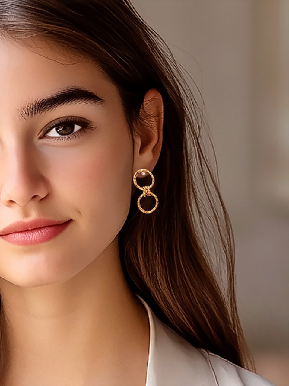 Boucles d'oreilles doubles créoles Angela 1 créoles doubles angela femme