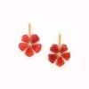 Boucles d'oreilles pendantes fleur d'hibiscus