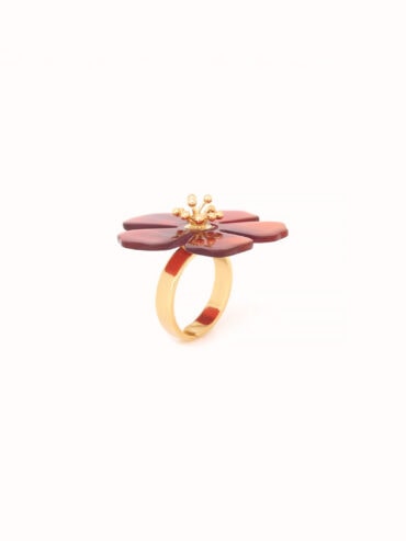 Bague ajustable Fleur d'Hibiscus