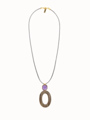 Collier long anneau Lavender