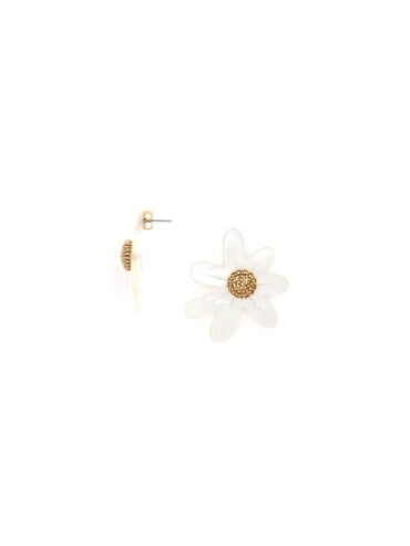 Puces d'oreilles Marguerite nacre