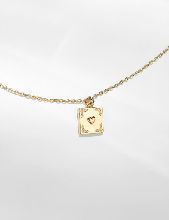 Collier médaille aimante coeur doré