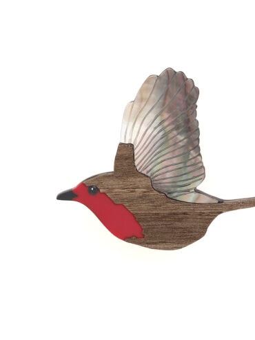 Broche oiseau rouge gorge