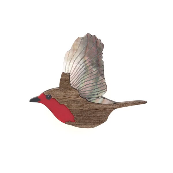 Broche oiseau rouge gorge