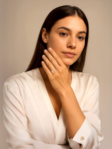 Bague femme double alliance argent daintree