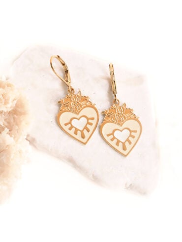 Petites Boucles d'oreilles Frida Ivoire