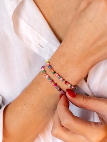 Bracelet good karma et be happy gemmes femme