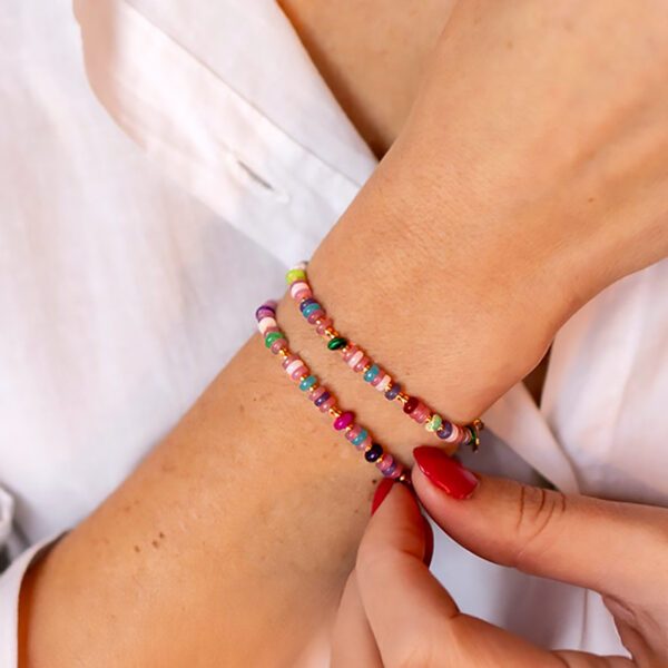 Bracelet good karma et be happy gemmes femme