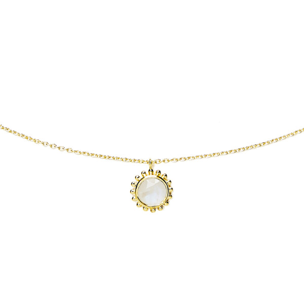 Collier plein soleil pierre de lune vermeil