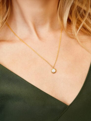 Collier plein soleil pierre de lune vermeil femme