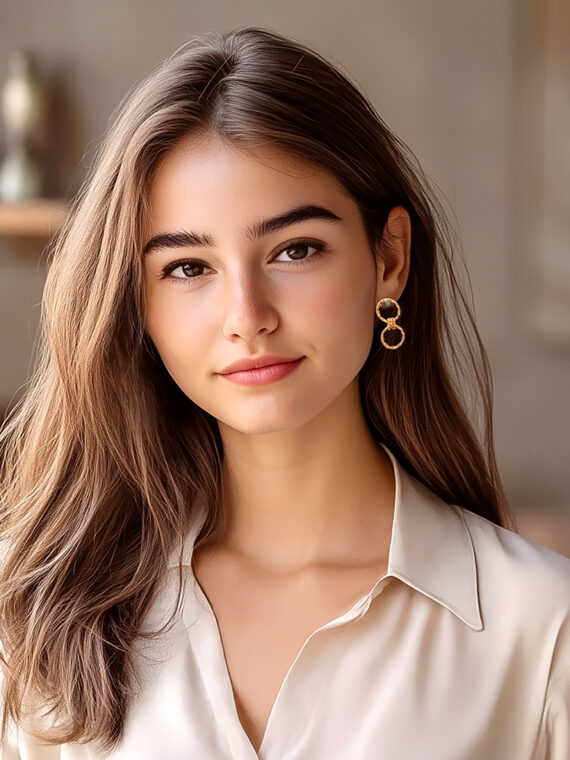 Boucles d'oreilles doubles Angela – Image 3