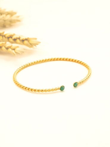Jonc fin torsadé angela amazonite