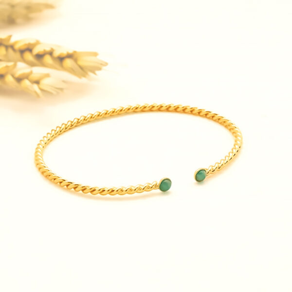 Jonc fin torsadé angela amazonite