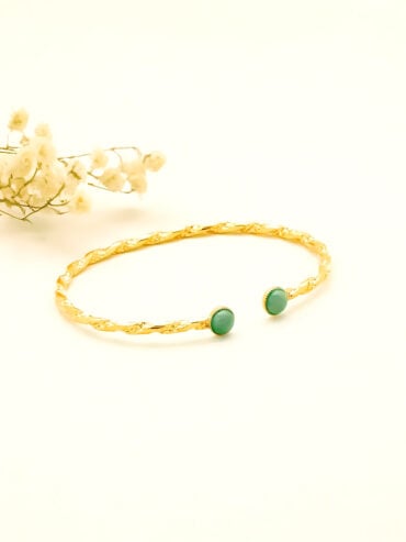 Jonc torsadé piqué Angela amazonite