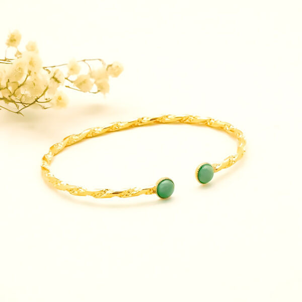 Jonc torsadé piqué Angela amazonite