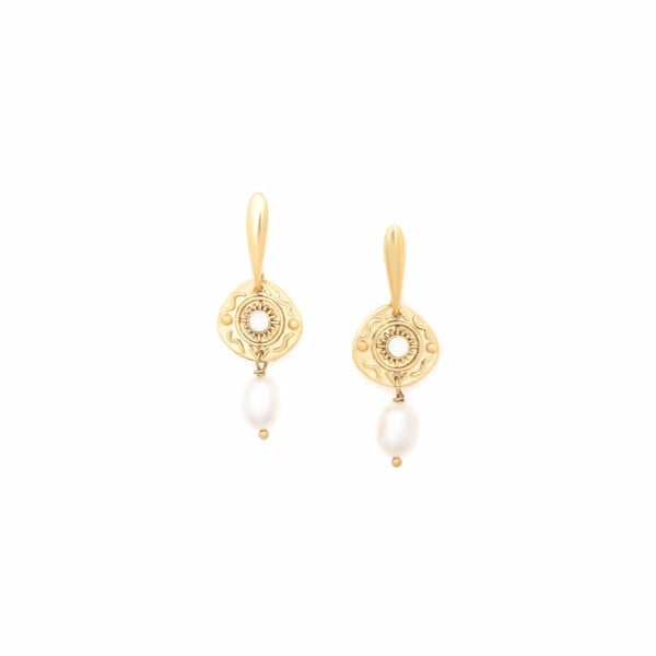 Boucles maya pampilles perles d'eau douce