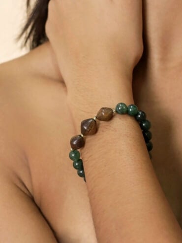 Bracelet perles Nuku - Aventurine et bois