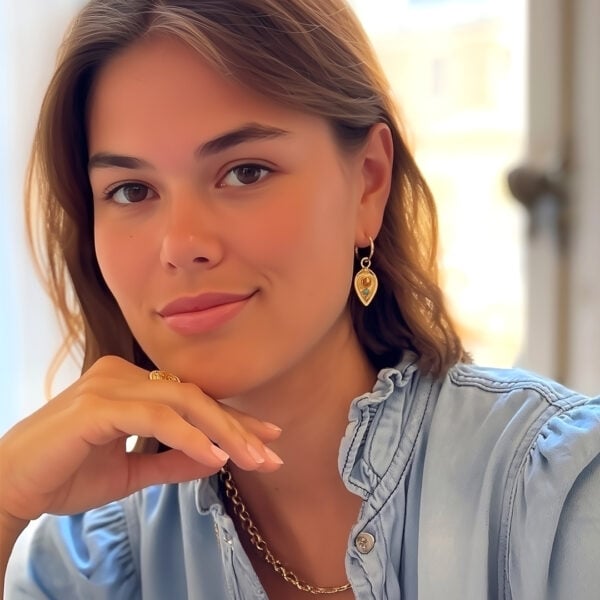 Boucles dorées et turquoise maha