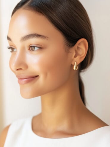 Boucles gouttes ELOISE plaque or