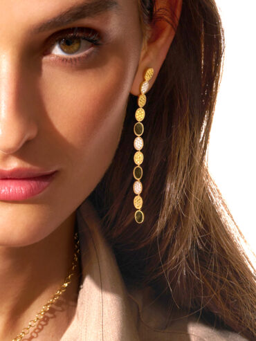 Boucles d'oreilles Sinaï Obsidienne dorée