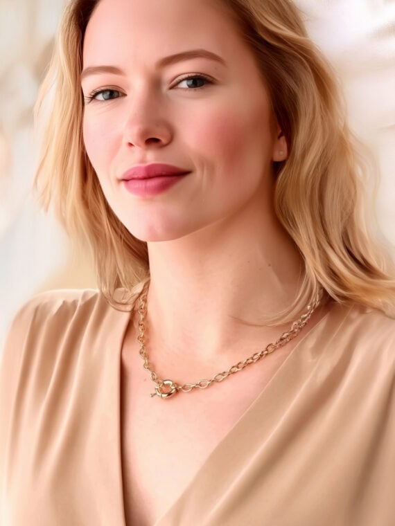 Collier ambre plaque or femme