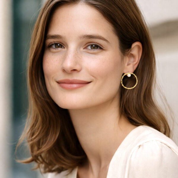 Boucles d'oreilles torsadées dorées angela - femme