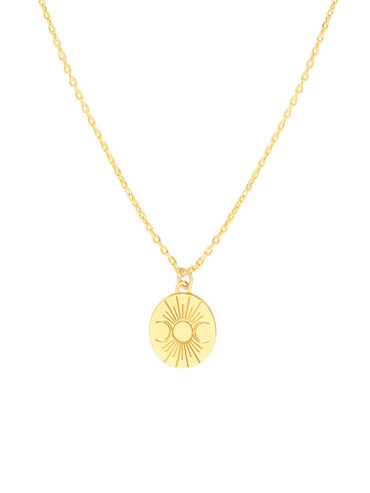 Collier médaille selene lune et soleil - doré à l'or fin