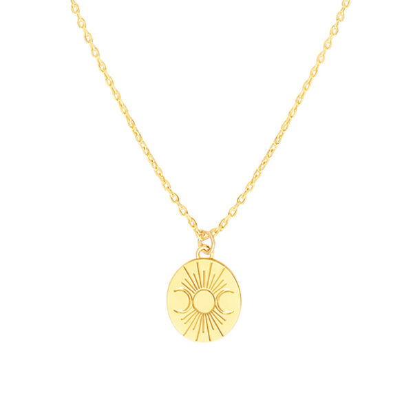 Collier médaille selene lune et soleil - doré à l'or fin