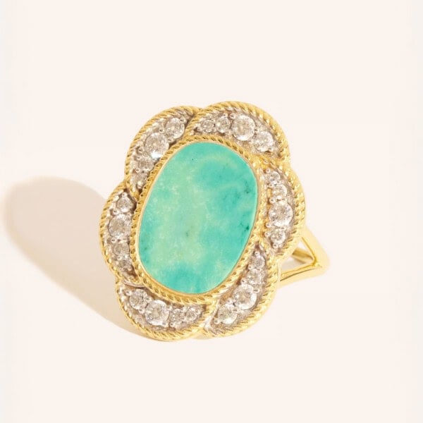 Bague Esmée turquoise naturelle - Bijou fantaisie fleur